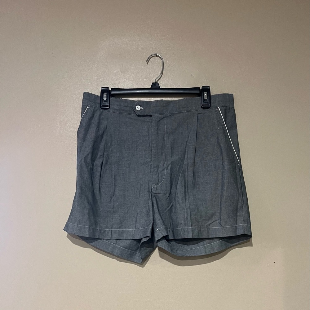 VGT Christian Dior Monsieur Light Weight Pleated Shorts Light Grey White Trim Lg